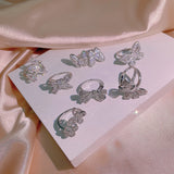 925 Silver Butterfly Zircon Engagement Ring Women's Jewelry