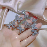 925 Silver Butterfly Zircon Engagement Ring Women's Jewelry