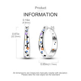 925 Silver Colorful Moon & Starry Sky Earrings Women's Date Jewelry