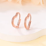 Sterling Silver Rose & Heart Earrings for Women's Party Jewelry