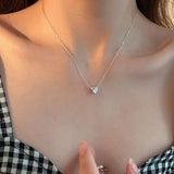925 Sterling Silver Diamond Cat Necklace for Women