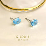 Stylish Dan Shaped Hailanbao Small Earrings 925 Silver