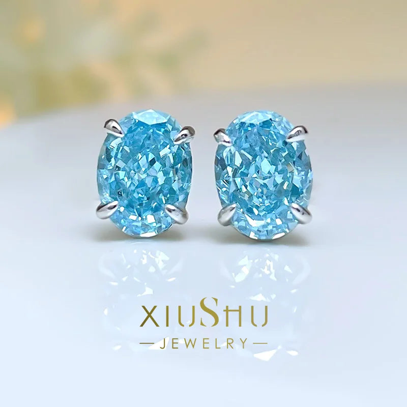 Stylish Dan Shaped Hailanbao Small Earrings 925 Silver