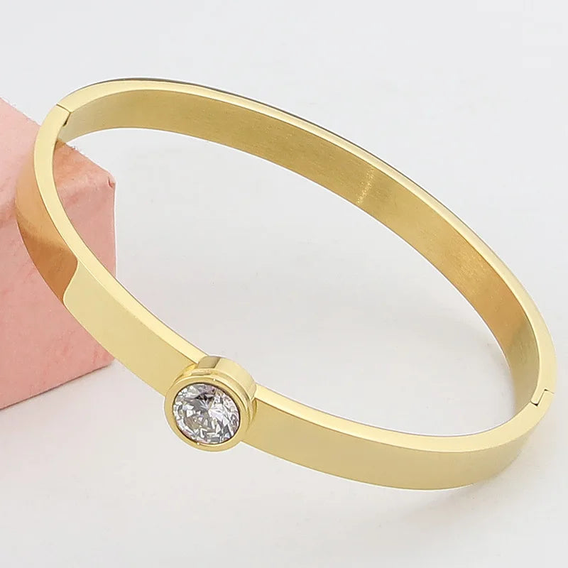 Stainless Steel Crystal Bracelet - Fashionable & Generous