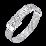 925 Silver Bracelet Bangle 10mm Watch Chain Women Men Gift