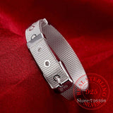 925 Sterling Silver Bracelet Watch Chain for Women Men 14mm Gift