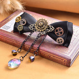 Bow with Crystal Drops Steampunk Hair Accessories