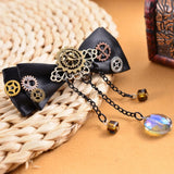 Bow with Crystal Drops Steampunk Hair Accessories