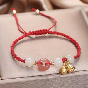 Chinese Style Peace Buckle Bracelet Hand Woven Rope Vintage