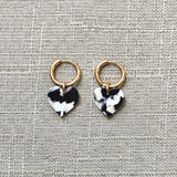 Heart Pendant Earrings Stainless Steel Hoops High Jewelry Women