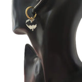 Heart Pendant Earrings Stainless Steel Hoops High Jewelry Women