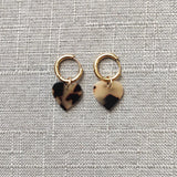 Heart Pendant Earrings Stainless Steel Hoops High Jewelry Women