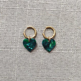 Heart Pendant Earrings Stainless Steel Hoops High Jewelry Women