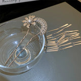 Flower Pearl Tassel Hairpin with Long Tassel