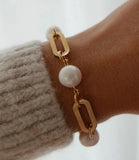 Stylish Women's Stainless Steel Pearl Bracelet