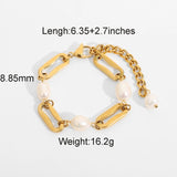 Stylish Women's Stainless Steel Pearl Bracelet