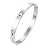 Stylish Stainless Steel Metal Bangle Jewelry, Eyes Stone Bracelets