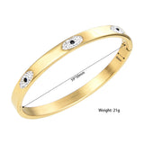 Stylish Stainless Steel Metal Bangle Jewelry, Eyes Stone Bracelets