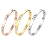 Stylish Stainless Steel Metal Bangle Jewelry, Eyes Stone Bracelets