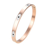 Stylish Stainless Steel Metal Bangle Jewelry, Eyes Stone Bracelets
