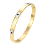 Stylish Stainless Steel Metal Bangle Jewelry, Eyes Stone Bracelets