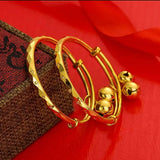 Baby Bracelet Push-Pull Bangle Golden Bell Type Cooper-plated