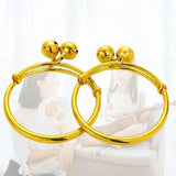 Baby Bracelet Push-Pull Bangle Golden Bell Type Cooper-plated