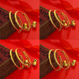 Baby Bracelet Push-Pull Bangle Golden Bell Type Cooper-plated