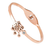 Fashionable Titanium Steel Bracelet Rose Talisman Fu Lock Female Jewelry Set