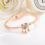 Fashionable Titanium Steel Bracelet Rose Talisman Fu Lock Female Jewelry Set