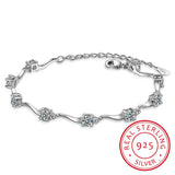 Wave Bracelet Women AAAAA Zirconia Silver Jewelry