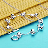925 Sterling Silver Bead Bracelet for Women Lucky Balls