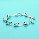 925 Sterling Silver Bead Bracelet for Women Lucky Balls