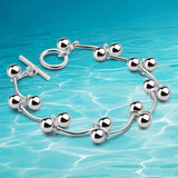 925 Sterling Silver Bead Bracelet for Women Lucky Balls