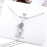 925 Silver Astronaut Pendant Couple Necklace