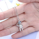 925 Silver Astronaut Pendant Couple Necklace