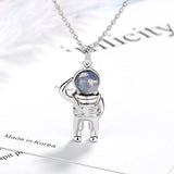 925 Silver Astronaut Pendant Couple Necklace