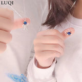 Fashionable S925 Silver Plated Astronaut Pendant Couple Necklaces
