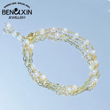 Natural Pearl Bracelet Short Necklace Valentines Jewelry Gift for Women Girls