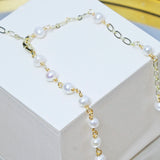 Natural Pearl Bracelet Short Necklace Valentines Jewelry Gift for Women Girls
