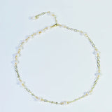 Natural Pearl Bracelet Short Necklace Valentines Jewelry Gift for Women Girls