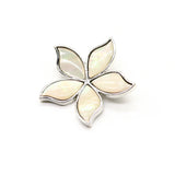 Abalone Shell Flower Pendant Brooch Necklace Leather Rope