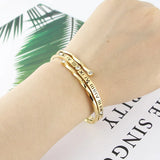 Stainless Steel Roman Numerals Crystal Bangle Party Bracelet