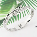 Stainless Steel Roman Numerals Crystal Bangle Party Bracelet