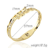Stainless Steel Roman Numerals Crystal Bangle Party Bracelet