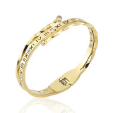 Stainless Steel Roman Numerals Crystal Bangle Party Bracelet