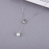 Pin Shape Pendant Real 925 Sterling Silver Women Necklace