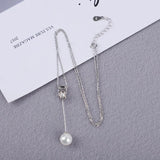 Pin Shape Pendant Real 925 Sterling Silver Women Necklace