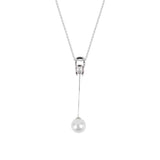 Pin Shape Pendant Real 925 Sterling Silver Women Necklace