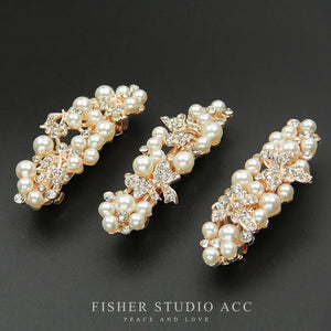 Sweet Pearl Metal Hairpin Rhinestone Word Clip Hair Accessories